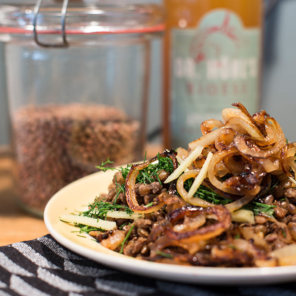 Orientalischer Linsensalat mit Apfelessig