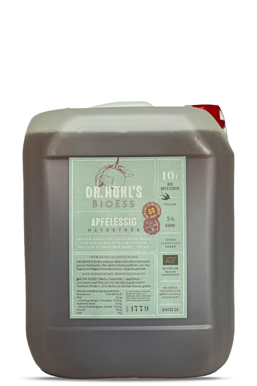 freisteller 10 l gourmet apfelessig naturtrüb kanister
