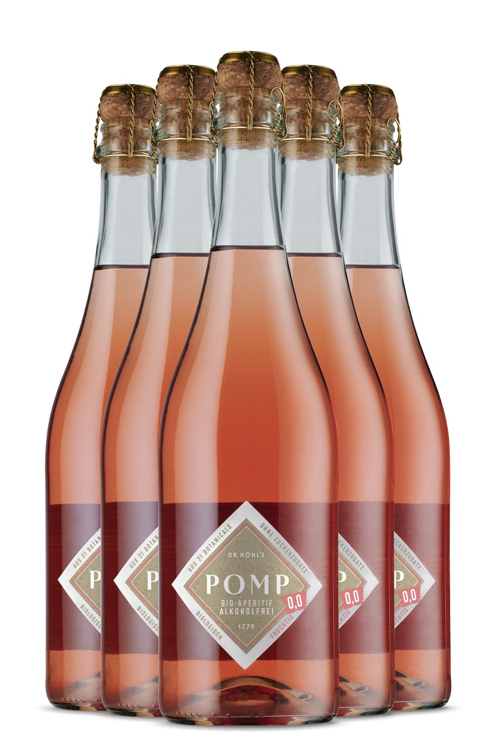 6 flaschen rose sekt ohne alkohol in schönem design