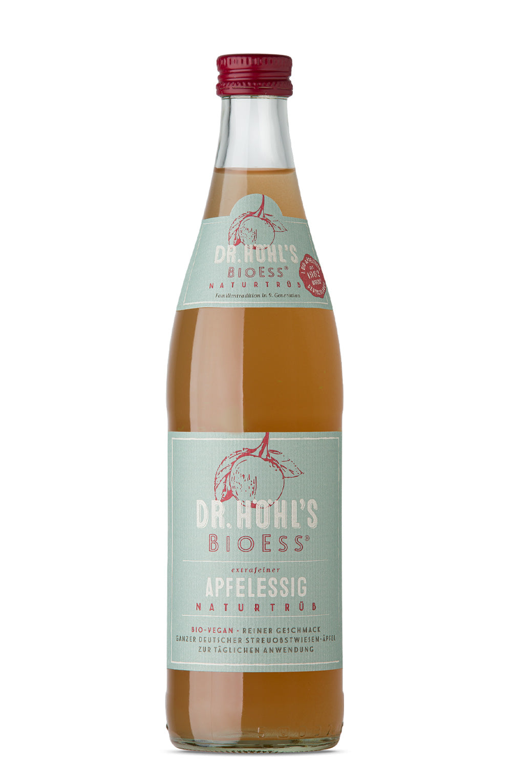 glasflasche naturtrüber bio apfelessig vegan aus deutschland