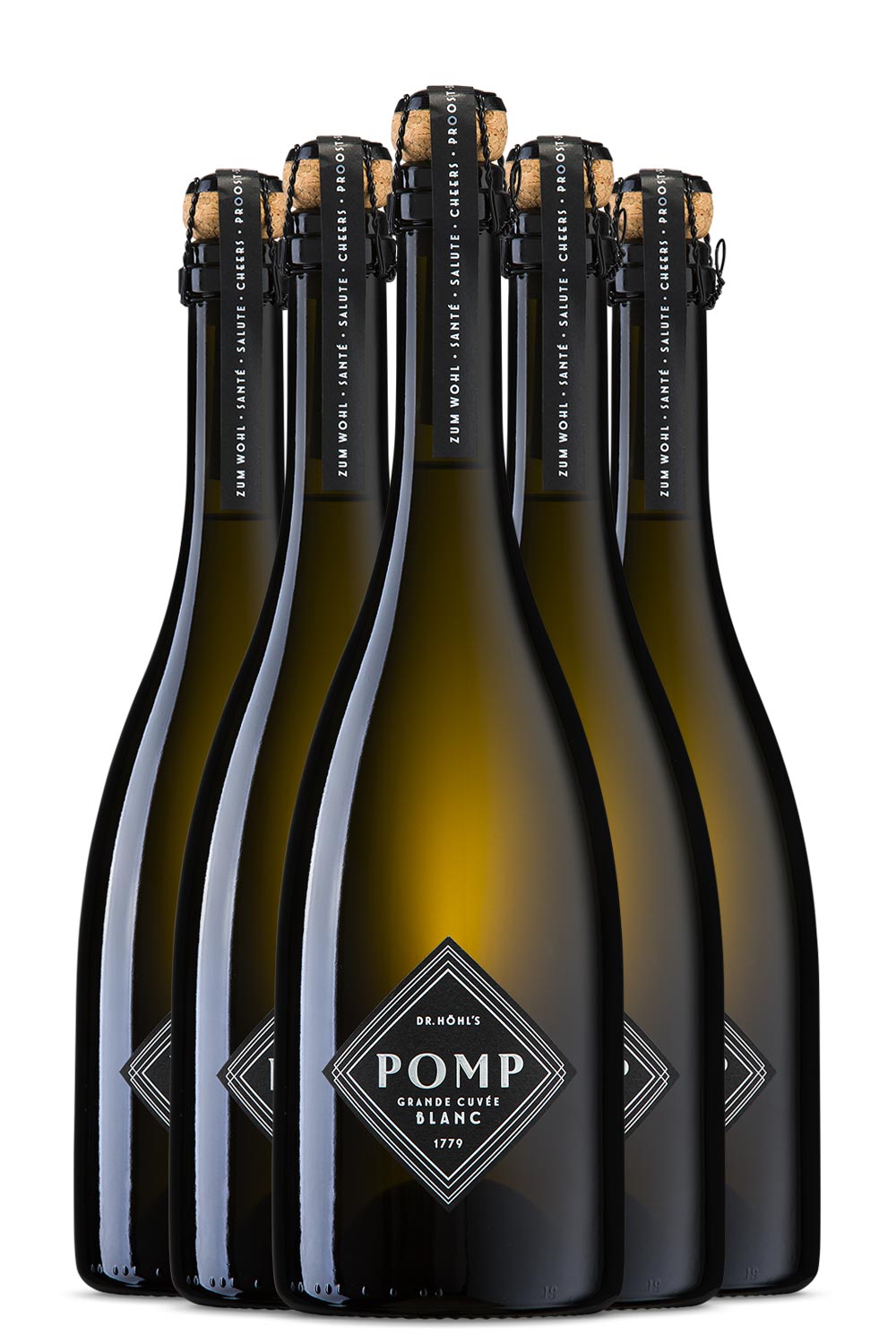 blanc sekt mit edlem schwarz weiß design 6 flaschen sekt kiste