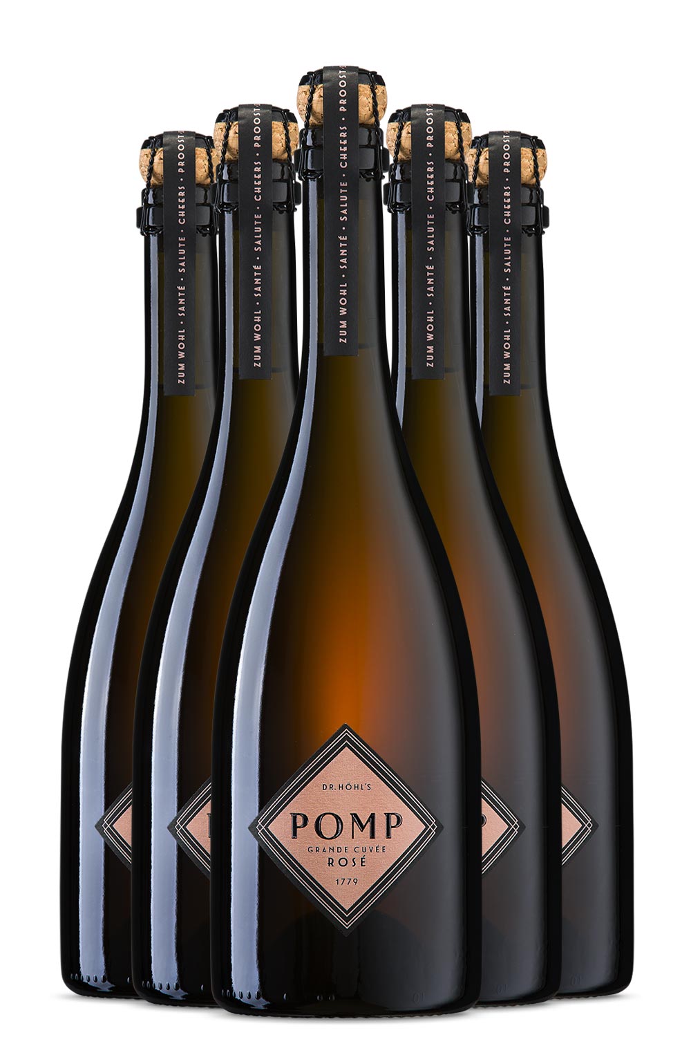 rose sekt mit edlem design 6 flaschen sekt kiste
