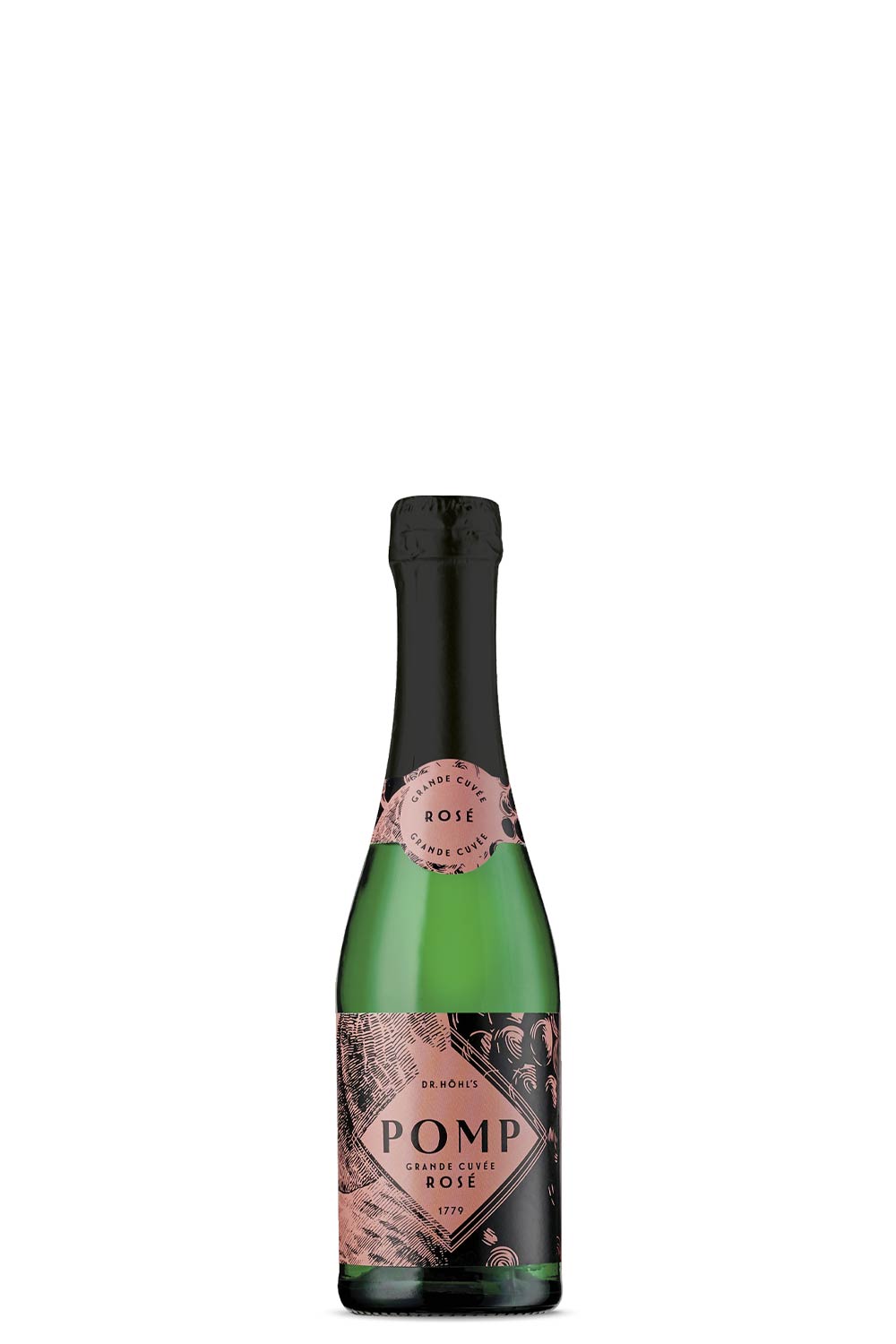 1 rose sekt piccolo mit design etikett