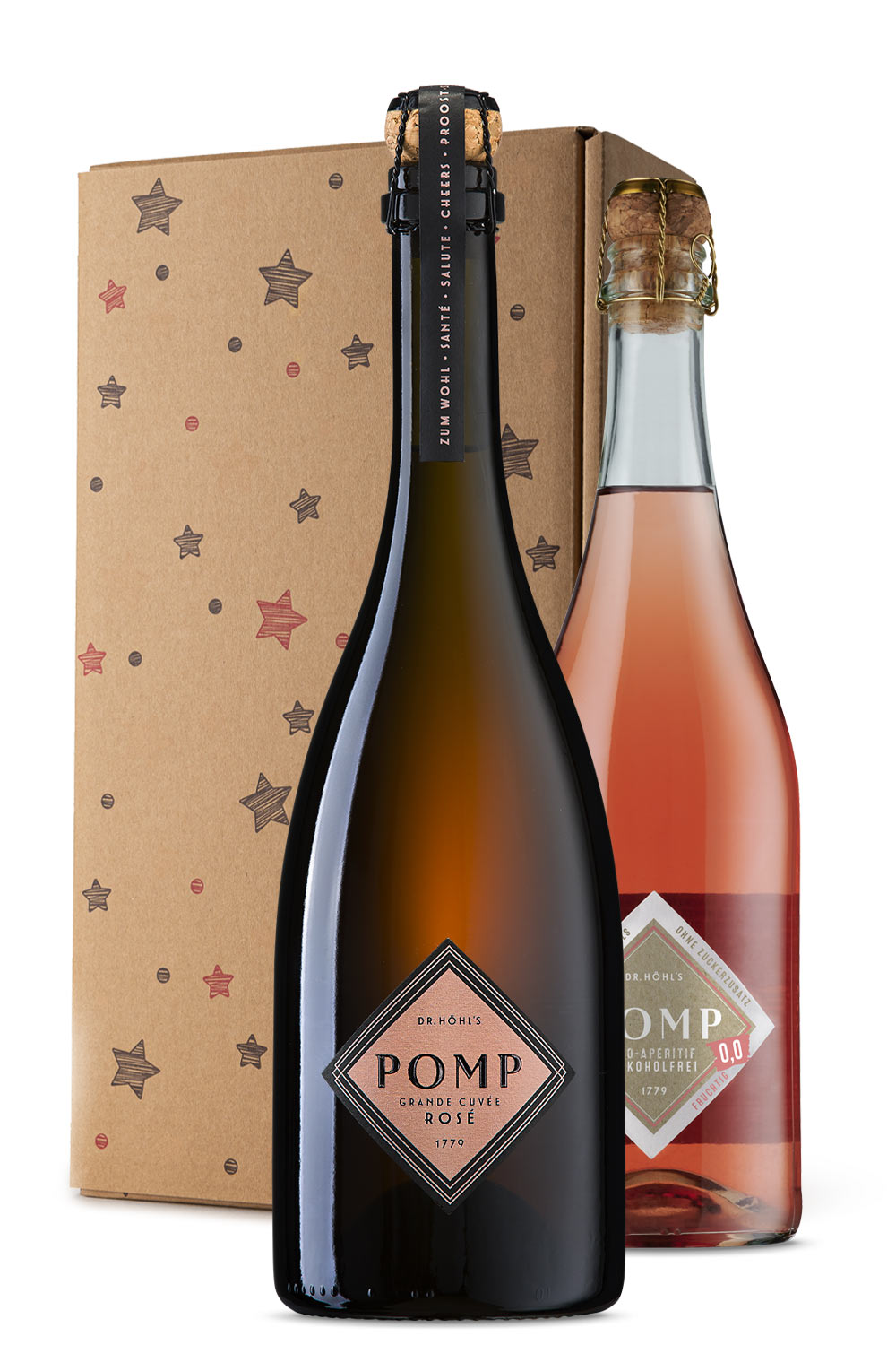 Gourmet Geschenkbox „Sterne“ Rosé Cuvée Duo