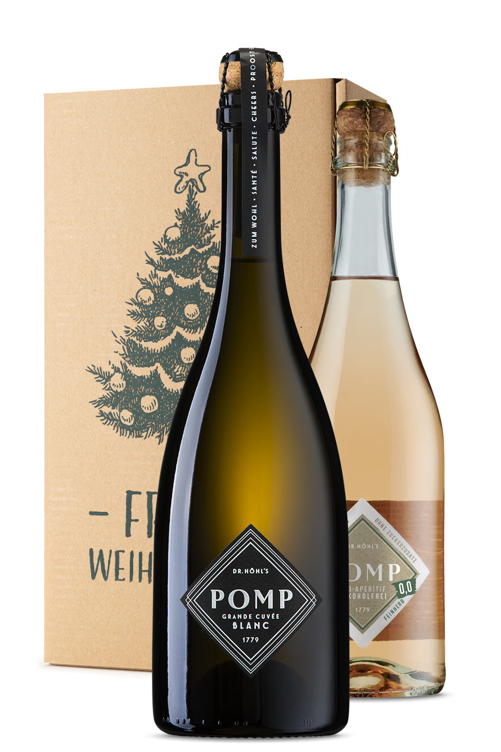 Gourmet Geschenkbox „Frohe Weihnachten“ Blanc Cuvée Duo