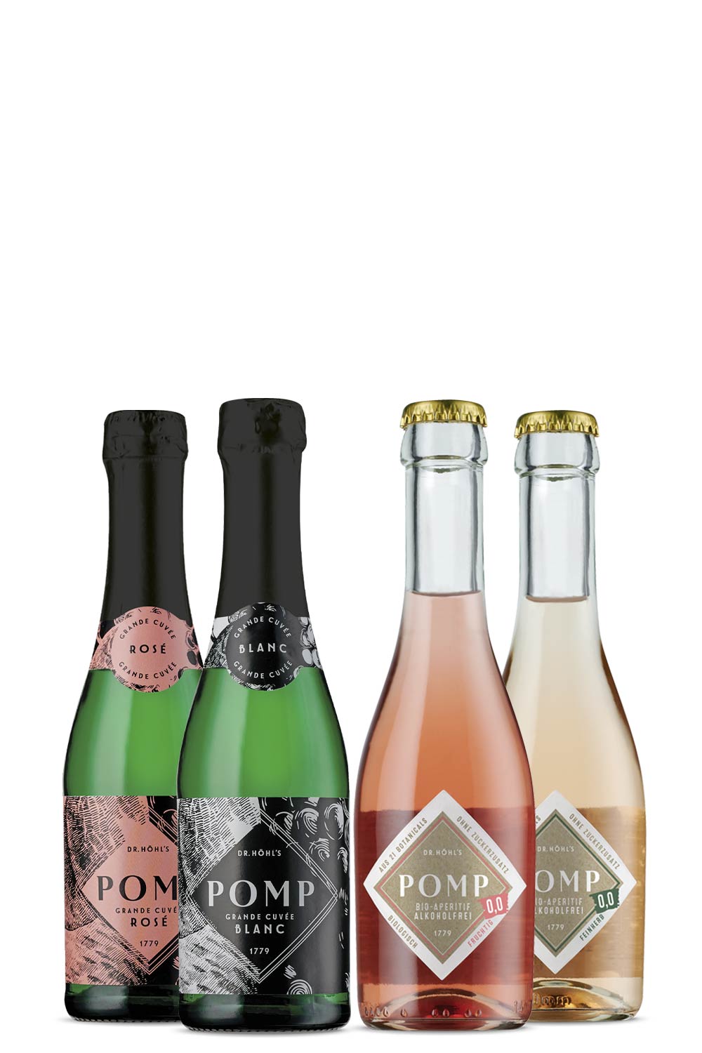 4 piccolo sekt flaschen tasting set mit und ohne alkohol